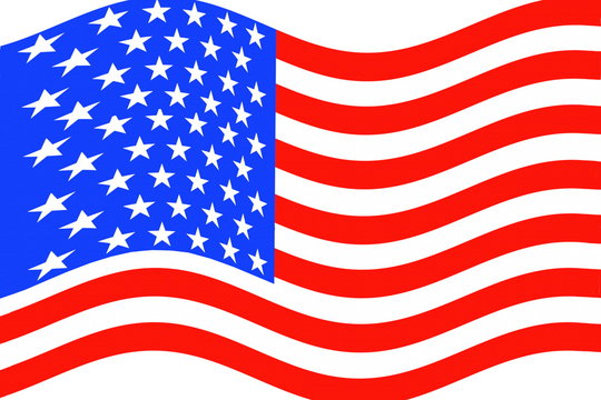 us or American flag waving as bacground