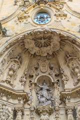 Architectural details, sculptures and ornaments of the  Basilica of Santa Maria del Coro in San Sebastian (Donostia), Basque Country, Spain