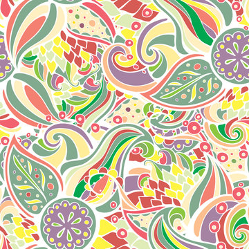 Vector doodle pattern. Abstract doodle pattern hand drawn for textile design, web design, wallpapers and backgrounds. Paisley template.