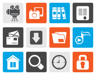 Flat Computer and website icons - vector icon set