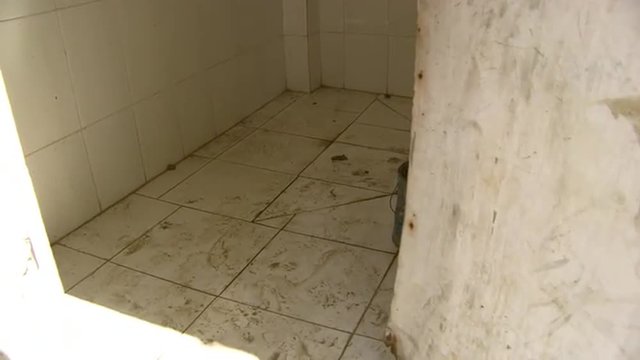 View of dirty toilet in India