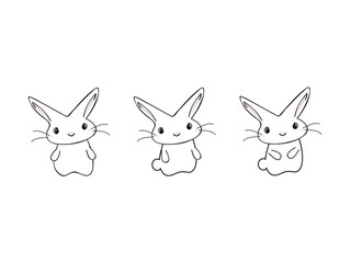 Obraz na płótnie Canvas 3 Bunny's different arm actions
