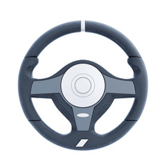 Obraz premium Racing wheel isolated on white background. 3d rendering.