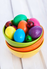 Fototapeta na wymiar Colorful painted Easter eggs