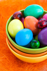 Obraz na płótnie Canvas Colorful painted Easter eggs