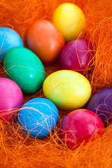 Colorful painted Easter eggs