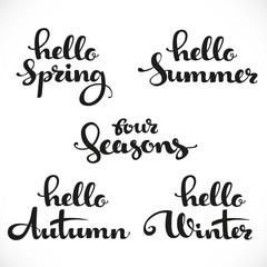 Four seasons calligraphic inscription on a white background