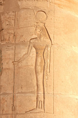 Fototapeta na wymiar Hathor Temple bas relief