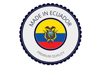 Made in Ecuador Seal, Republic of Ecuador Flag (Vector Art)