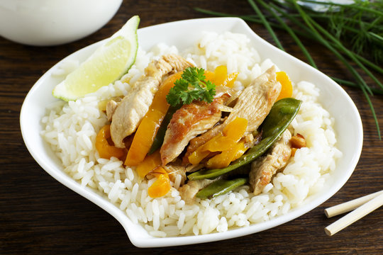 stir-fry with Turkey and vegetables.