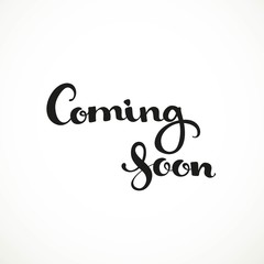 Coming soon calligraphic inscription on a white background