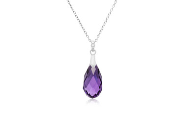 Gorgeous Amethyst Briolette Pendant in Silver