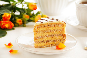 Esterhazy homemade cake with physalis.