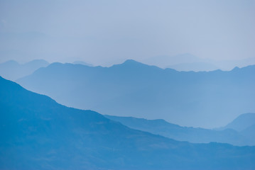Blue light during the sunrise in the valley
