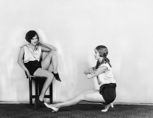Women stretching 