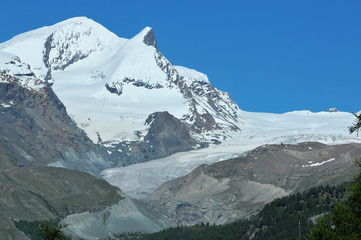 Strahlohorn and Adlerhorn in the swiss alps