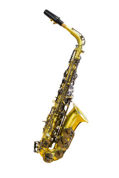 Saxophone isolated on white background