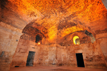 the massive brick vaults under the ancient roman emperor Diocletian's Palace