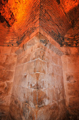 Ancient Roman Pillar supporting brick vaults