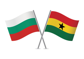 Bulgarian and Ghanaian flags. Vector illustration.