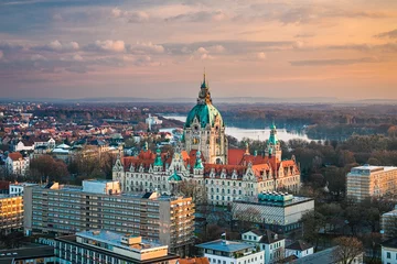 Fototapete Europäische Orte Rathaus in Hannover, Deutschland