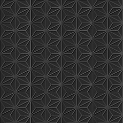 Seamless 3D elegant dark paper art pattern 280 Star Cross Geometry
