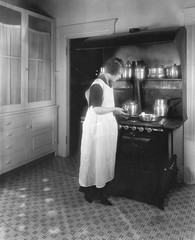 Woman cooking in kitchen 