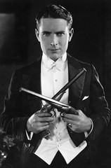 Portrait of a man with dueling pistols 