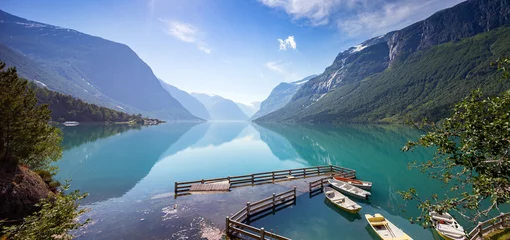 Fotobehang Lovatnet lake, Norway © Sergey Bogomyako