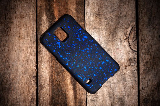 Cover for smart phone rustik wooden background