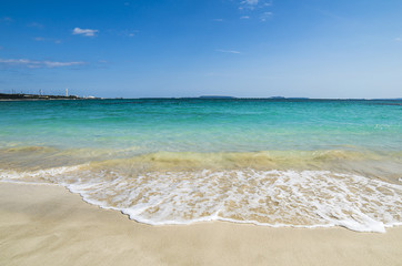 沖縄　金武町伊芸のビーチ