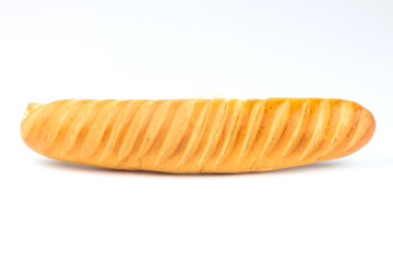 Composition with bread and rolls isolated on white