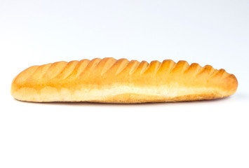 Composition with bread and rolls isolated on white