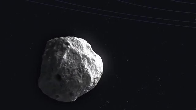 NASA animation of a comet moving through space.