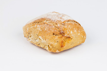 Composition with bread and rolls isolated on white
