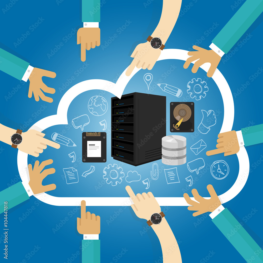 Poster iaas infrastructure as a service shared hosting hardware in the cloud storage database server virtua