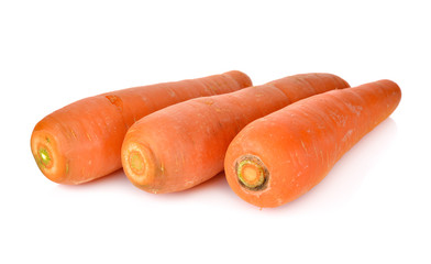 unpeeled fresh carrot on white background