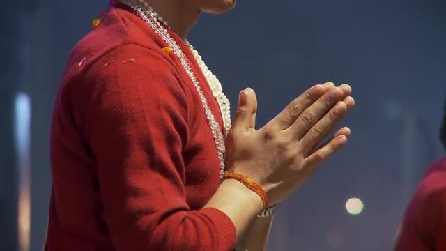 Brahmin priest hands