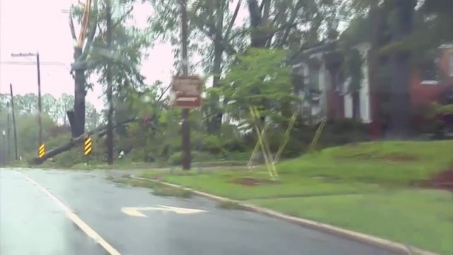 Hurricane Irene slams into North Carolina in 2011.