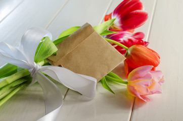 tulips and greeting card
