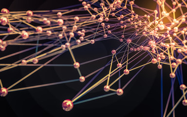 Abstract polygonal space low poly dark background