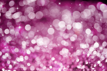 Purple ray bokeh glitter defocused lights abstract background.