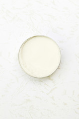 Top view of white  beauty cream