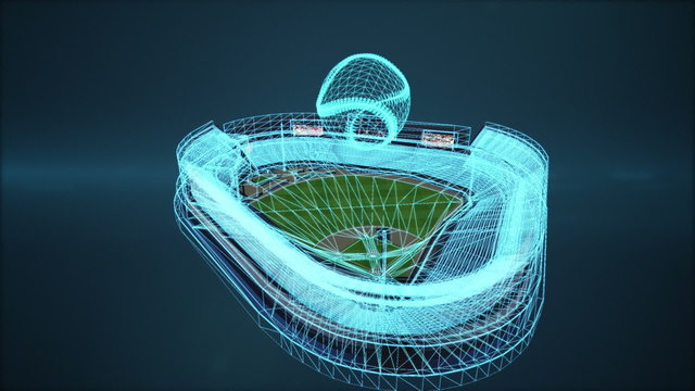 Baseball wireframe stadium loop