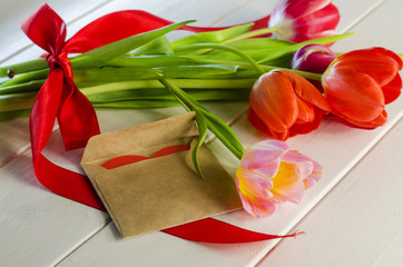 tulips and greeting card