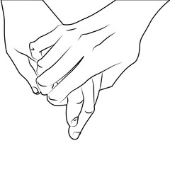 Hands of lovers. Vector illustration