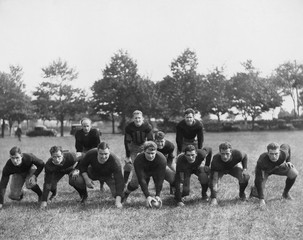 Football team in field 