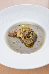 Oxtail Soup on a white bowl