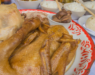 A table feast and prop on chinese new year