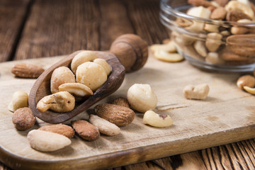 Portion of mixed nuts (roasted and salted)